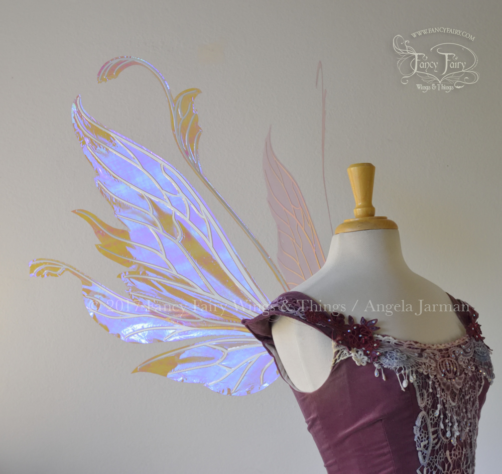 Vivienne Iridescent Fairy Wings in Lilac with Pearl Veining