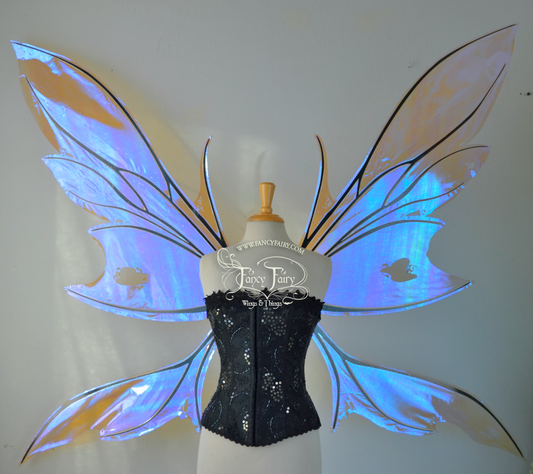 Extra Giant Kira Iridescent Fairy Wings in Lilac with Black Veins