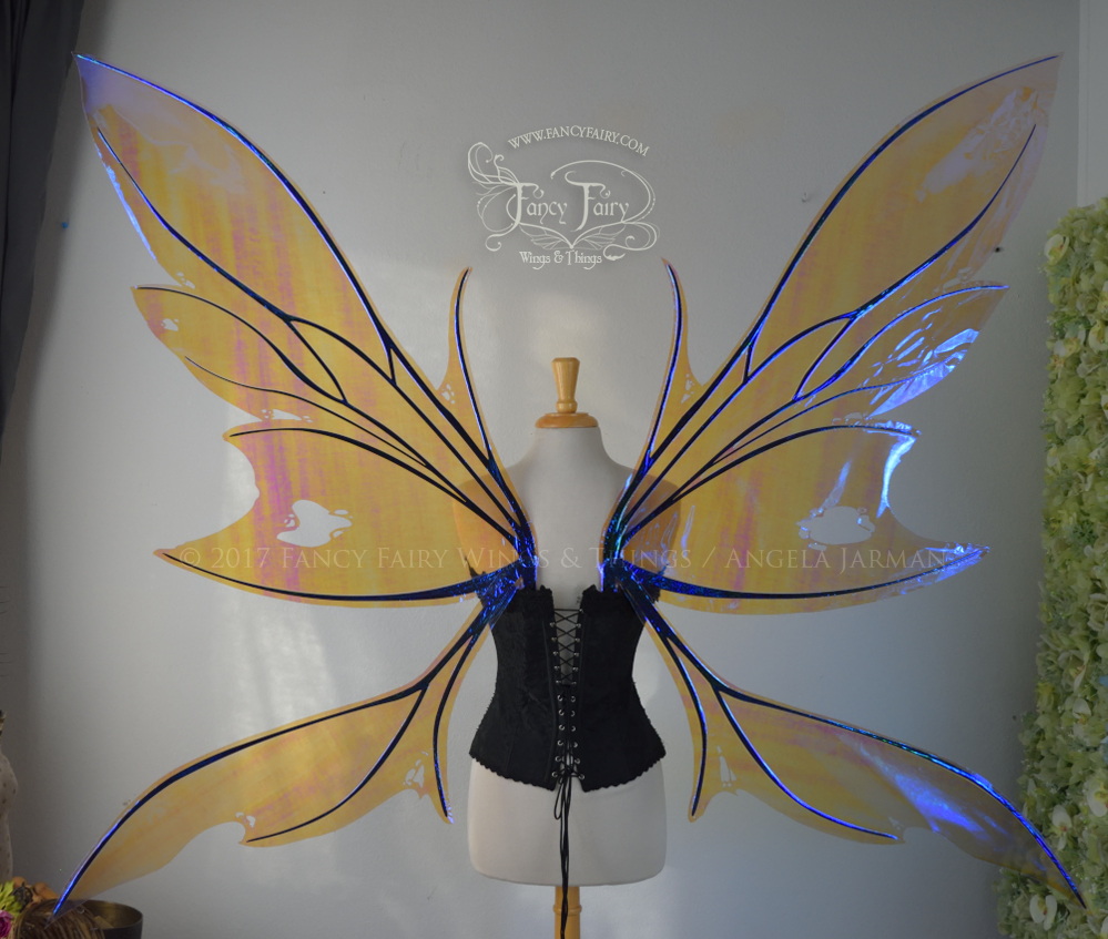 Extra Giant Kira Iridescent Fairy Wings in Lilac with Black Veins