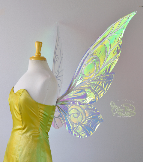 Made to Order Trinket Extra Large Iridescent Convertible Fairy Wings in Your Choice of Color with Pearl Veins
